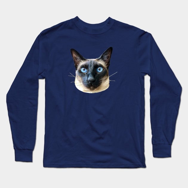 Siamese Cat Seal Point Blue eye beauty! Long Sleeve T-Shirt by ElegantCat